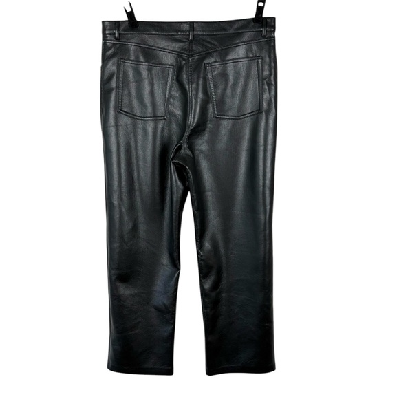 Aritzia Wilfred Black The Melina Pant Sz 16 Crop Faux Leather - Picture 6 of 13